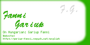 fanni gariup business card